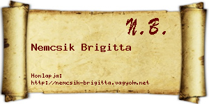 Nemcsik Brigitta névjegykártya